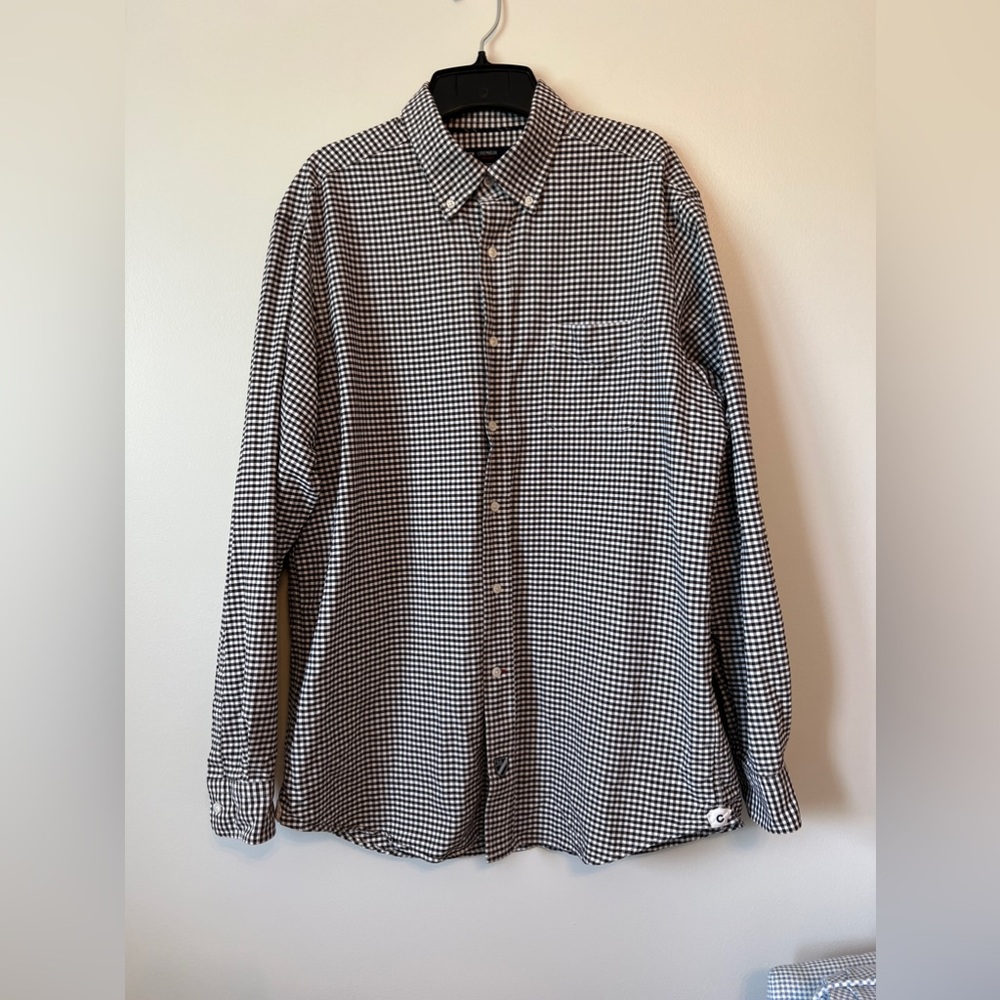 Men's Cremieux Collection Long Sleeve Plaid Button Front Shirt Size Large
